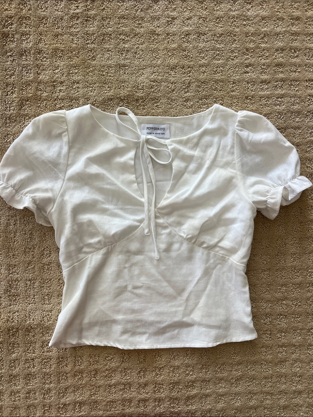 Peppermayo White Puff Sleeve Blouse